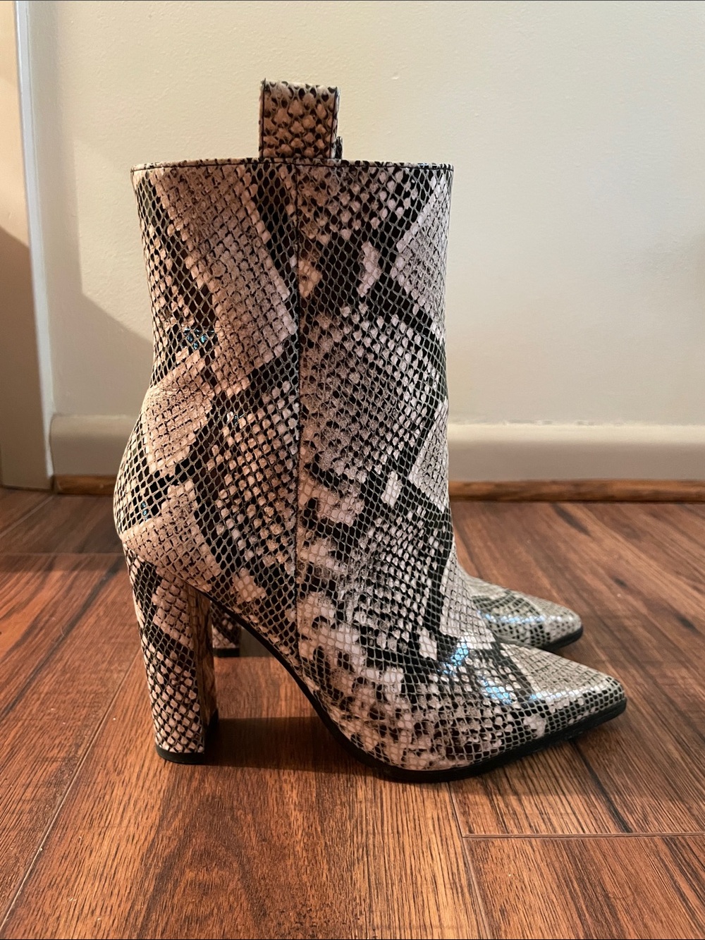Tony Bianco Snake-Print Pointed Boots